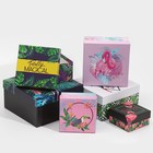 Набор коробок 6 в 1, упаковка подарочная, «Фламинго», 10.2 х 10.2 х 6 - 20 х 20 х 11 см - фото 9108330