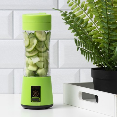 Блендер Luazon LBR-01, портативный, 24 Вт, 380 мл, USB, зелёный