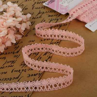 Кружево вязаное, 18 мм, 2.7±0.5 м, пудровое