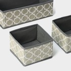Набор коробов для хранения «Гранж», 3 шт: 28,5×14,5×10 см, 14,5×14,5×10 см, цвет серый - Фото 2