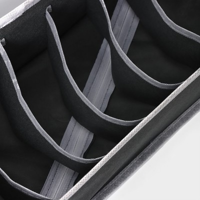 Органайзеры для хранения белья Доляна «Гранж», 4 шт., 33×32×10 см, 31×15.5×10 см, 29×14×10 см, серые