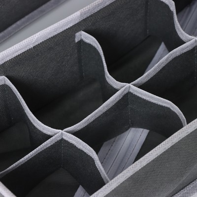 Органайзеры для хранения белья Доляна «Гранж», 4 шт., 33×32×10 см, 31×15.5×10 см, 29×14×10 см, серые