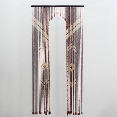 Занавеска декоративная деревянная, 90×175 см, 52 нитм, 2 ряда: 1 ряд 50 нитей, 2 ряд 16 нитей