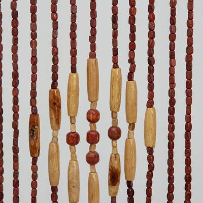 Занавеска декоративная деревянная, 90×175 см, 52 нитм, 2 ряда: 1 ряд 50 нитей, 2 ряд 16 нитей