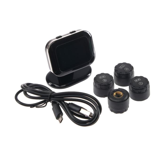 Система контроля давления в шинах TPMS, беспроводной модуль, 4 датчика, пластик, чёрный - Фото 1