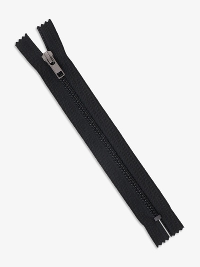 Молния металлическая, №5, неразъёмная, замок автомат, 18 см, цвет чёрный