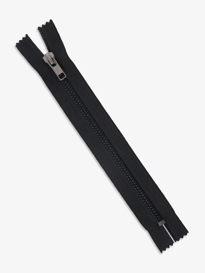 Молния металлическая, №5, неразъёмная, замок автомат, 18 см, цвет чёрный