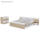 Спальный гарнитур «Леси», кровать 1600 мм, тумбы 2 шт., комод, дуб сонома/белый - Фото 2