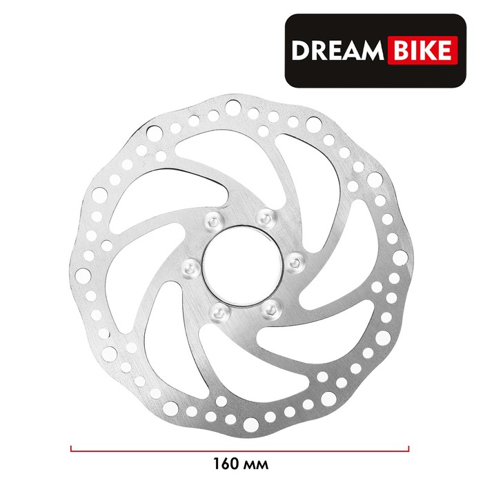 Тормозной диск Dream Bike, с адаптером, 160 мм - Фото 1