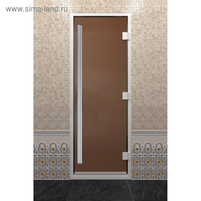 Дверь стеклянная «Хамам Престиж», размер коробки 190 × 70 см, правая, бронза матовая - Фото 1