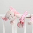 Растяжка - спираль с игрушками дуга на коляску / кроватку для малышей 0+ «Слоник розовый», Крошка Я - Фото 4