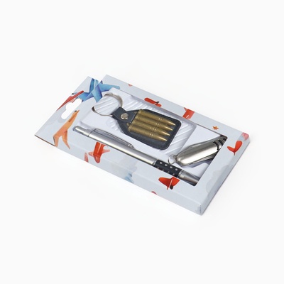 Набор подарочный 3 в 1, ручка, нож швейцарский, брелок-патроны