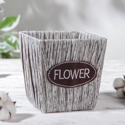 Кашпо плетеное «Луция», 13×13×13 см, квадрат, цвет серый