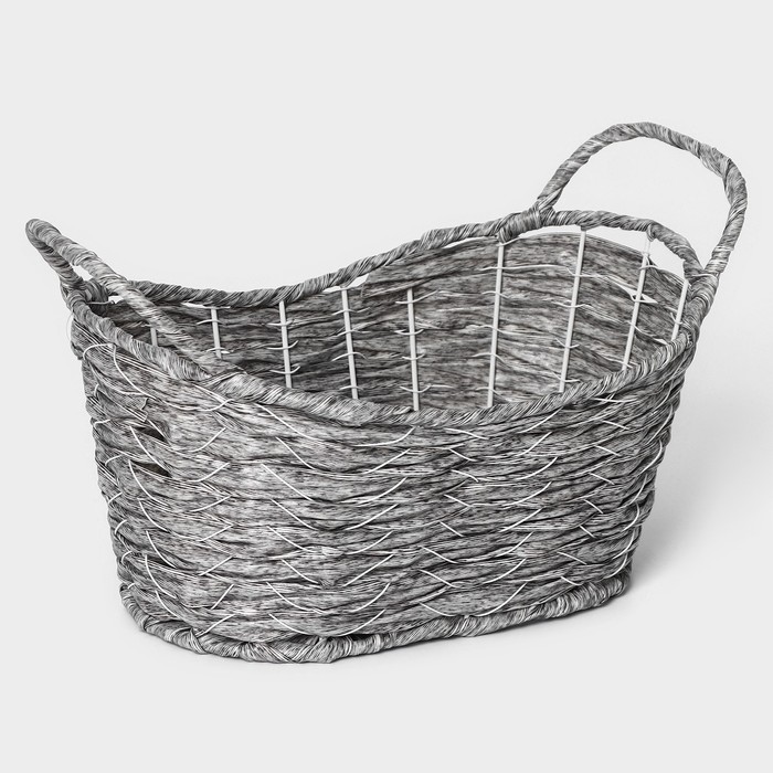 Кашпо плетёное Доляна «Луция», 25,5×15,5×15,5 см, корзинка, цвет серый - фото 1893942297