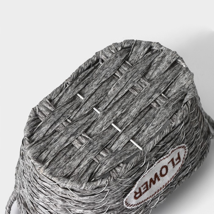 Кашпо плетёное Доляна «Луция», 25,5×15,5×15,5 см, корзинка, цвет серый - фото 1910091029