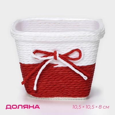 Органайзер для хранения плетёный «Бантик», 10.5×10.5×8 см, МИКС