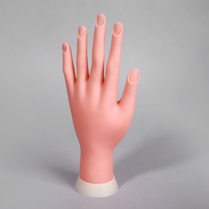 Рука тренировочная для маникюра, с гнущимися пальцами, в картонной коробке, цвет бежевый - Фото 1