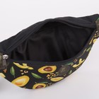 Сумка поясная «Авокадо», 32х8х15 см, отдел на молнии, наружный карман, цвет чёрный - Фото 5