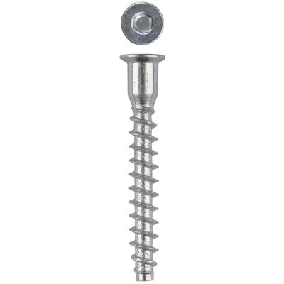 Винт-конфирмат «ЗУБР», цинк, шестигранный шлиц, 6.4 мм×50 мм, 2500 шт.