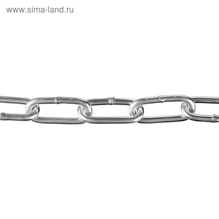 Цепь длиннозвенная «ЗУБР», DIN 763, оцинкованная сталь, d=5 мм, L=45 м - Фото 1