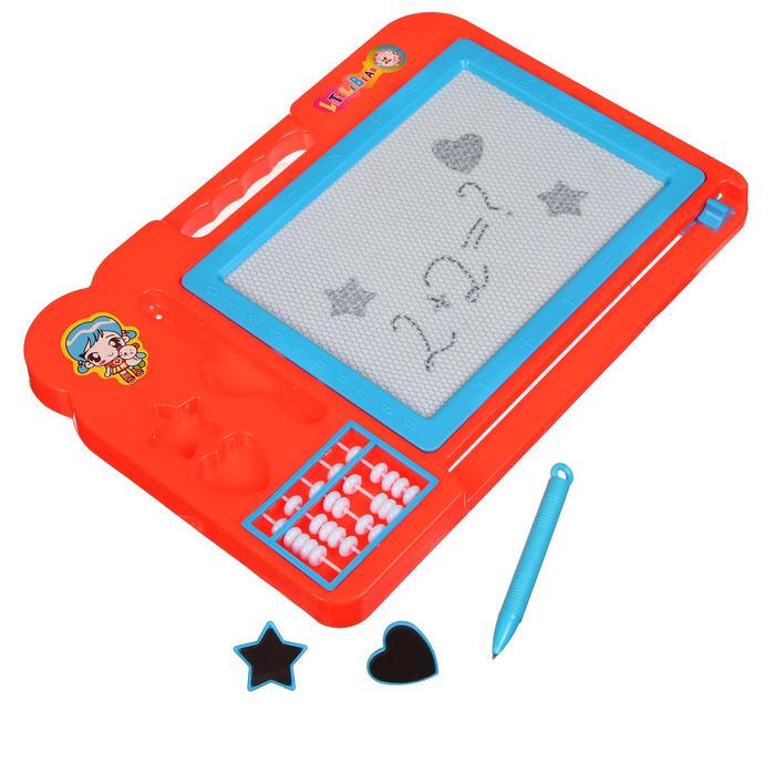 Доска магнитная прямоугольная со счётами, 2 печати, чёрная крошка, МИКС - Фото 1