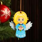 Ёлочная игрушка «Ангелочек», подвеска, 7×6.2×5 0.5 см - Фото 1