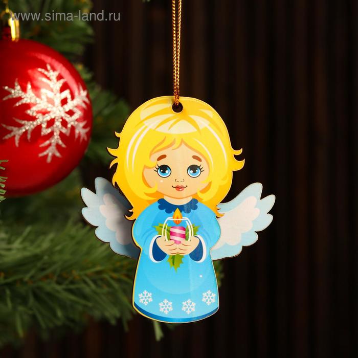 Ёлочная игрушка «Ангелочек», подвеска, 7×6.2×5 0.5 см - Фото 1