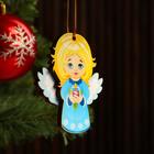 Ёлочная игрушка «Ангелочек», подвеска, 7×6.2×5 0.5 см - Фото 2