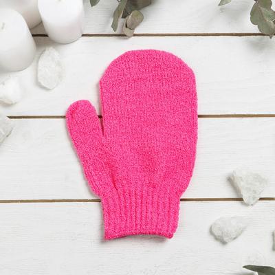 Мочалка - варежка для тела массажная Доляна, цвет МИКС