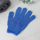 Мочалка-перчатка массажная Доляна, 14×18 см, однотонная, цвет МИКС - фото 8226190