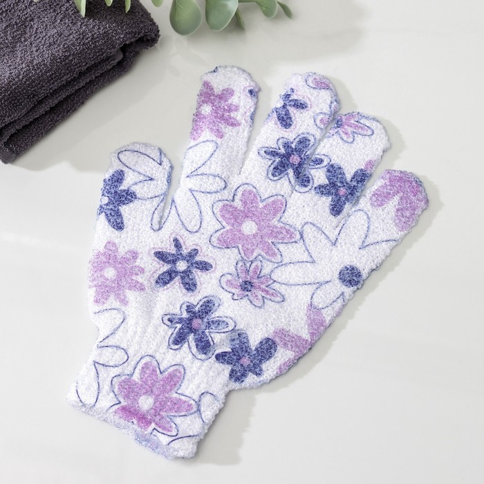 Мочалка-перчатка массажная Доляна, 14×18 см, цвет МИКС - Фото 1