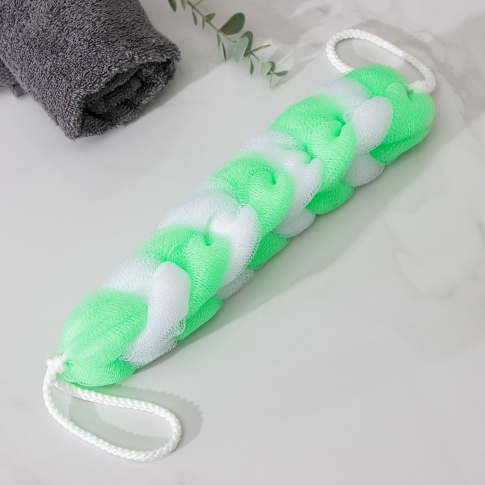 Мочалка для тела Доляна «Косичка», 90 гр, цвет МИКС - Фото 1