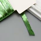 Тесьма декоративная пластик "Фольгированная нить" намотка 3 м ширина 0,8 см зелёная - Фото 2