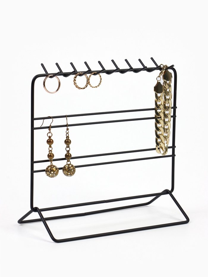 Подставка для украшений QF, 3 ряда, 20.5×10×19.5 см, чёрная - Фото 1