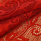 Кружевная эластичная ткань «Розы», 165±5 мм, 2.7±0.5 м, бордовая - Фото 2