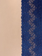 Кружевная эластичная ткань «Павлиний хвост», 180 мм, 2.7±0.5 м, тёмно-синяя - Фото 2