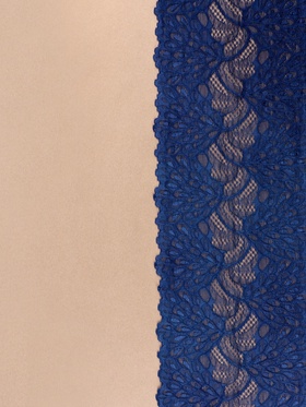 Кружевная эластичная ткань «Павлиний хвост», 180 мм, 2.7±0.5 м, тёмно-синяя
