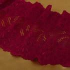 Кружевная эластичная ткань «Павлиний хвост», 180 мм × 2,7 ± 0,5 м, цвет бордовый - Фото 2