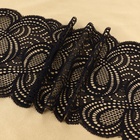 Кружевная эластичная ткань «Бесконечность», 180 мм × 2.7 ± 0.5 м, цвет чёрный - Фото 3