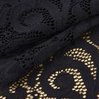 Кружевная эластичная ткань «Узоры», 175 мм, 2.7±0.5 м, чёрная - Фото 2