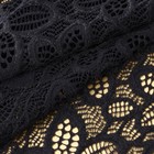 Кружевная эластичная ткань «Пятилистник», 170 мм, 2.7±0.5 м, чёрная - Фото 2