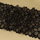 Кружевная эластичная ткань «Пятилистник», 170 мм, 2.7±0.5 м, чёрная - Фото 3