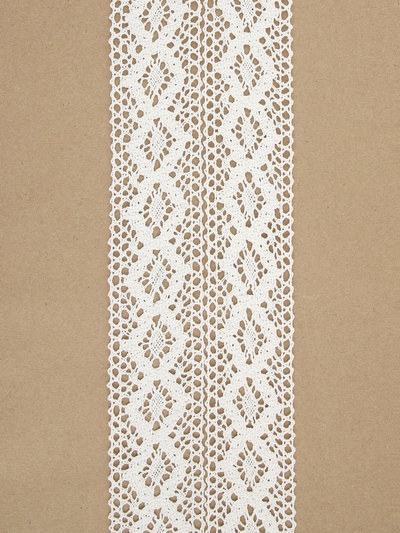 Кружево вязаное, 50 мм, 10±1 м, белое