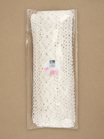 Кружево вязаное, 50 мм, 10±1 м, белое