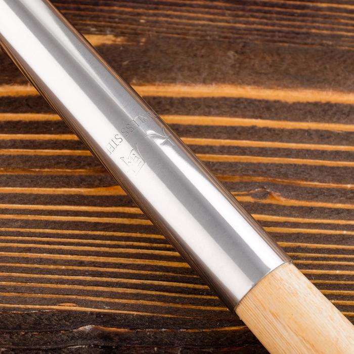 Поварешка для казана узбекская 52см, светлая деревянная ручка - фото 1882121860