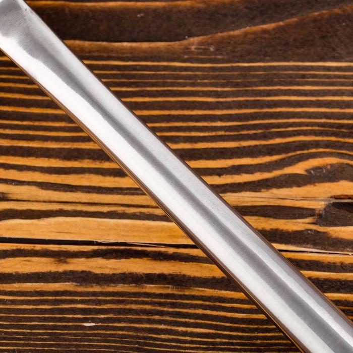 Шумовка для казана узбекская 47см, диаметр 12см, светлая деревянная ручка - фото 1885085641