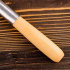 Шумовка для казана узбекская 47см, диаметр 12см, светлая деревянная ручка - фото 4315616