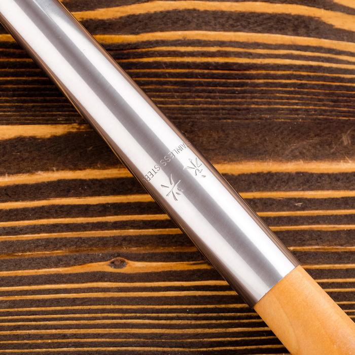 Шумовка для казана узбекская 53см, диаметр 15см, светлая деревянная ручка - фото 1911498155