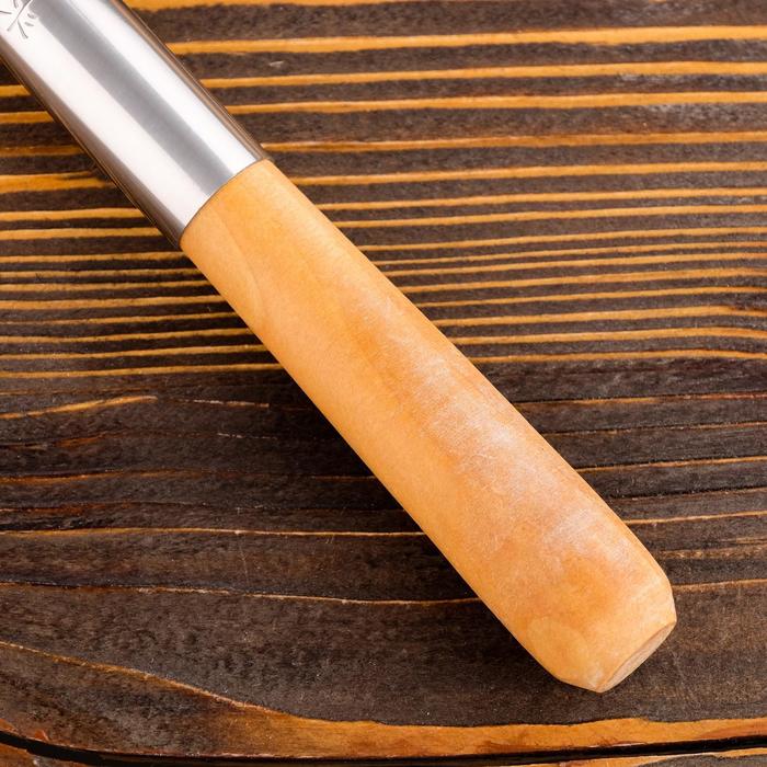 Шумовка для казана узбекская 53см, диаметр 15см, светлая деревянная ручка - фото 1911498156