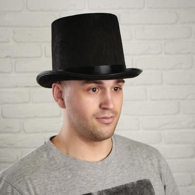 Карнавальная шляпа "Цилиндр", цвет черный 15*25*28